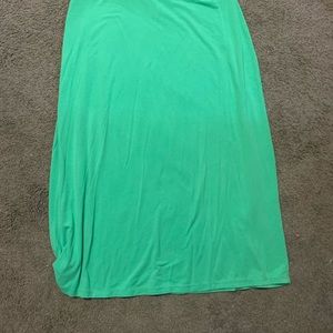 green maxi skirt
